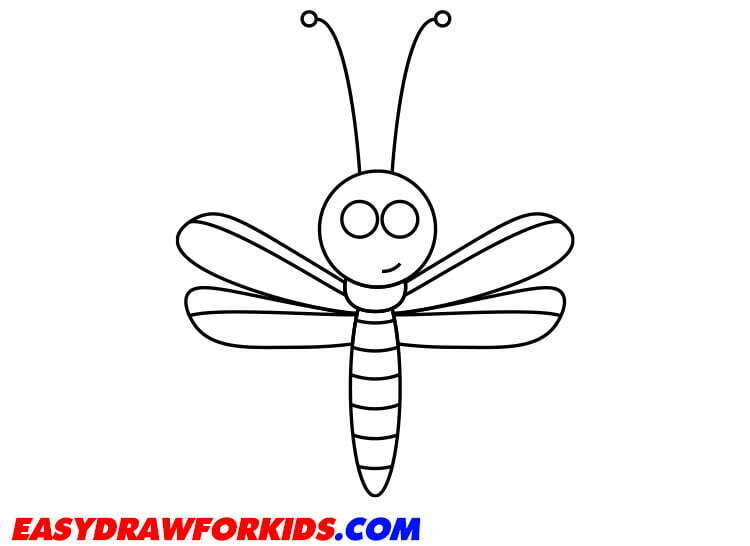 How to Draw Dragonfly step 5