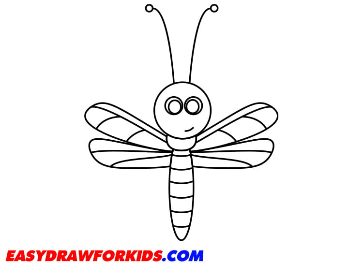 How to Draw Dragonfly step 6