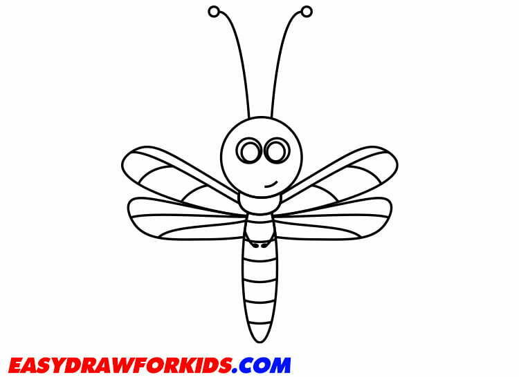 How to Draw Dragonfly step 7
