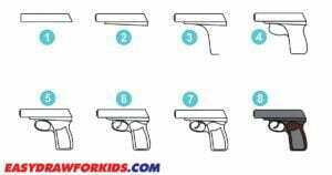 How Draw Gun How To Draw A Gun - 8 Steps (With Pictures)