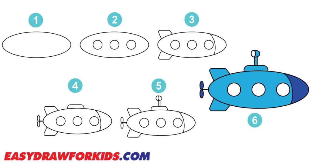 How To Draw A Submarine - 4 Ways (With Pictures)