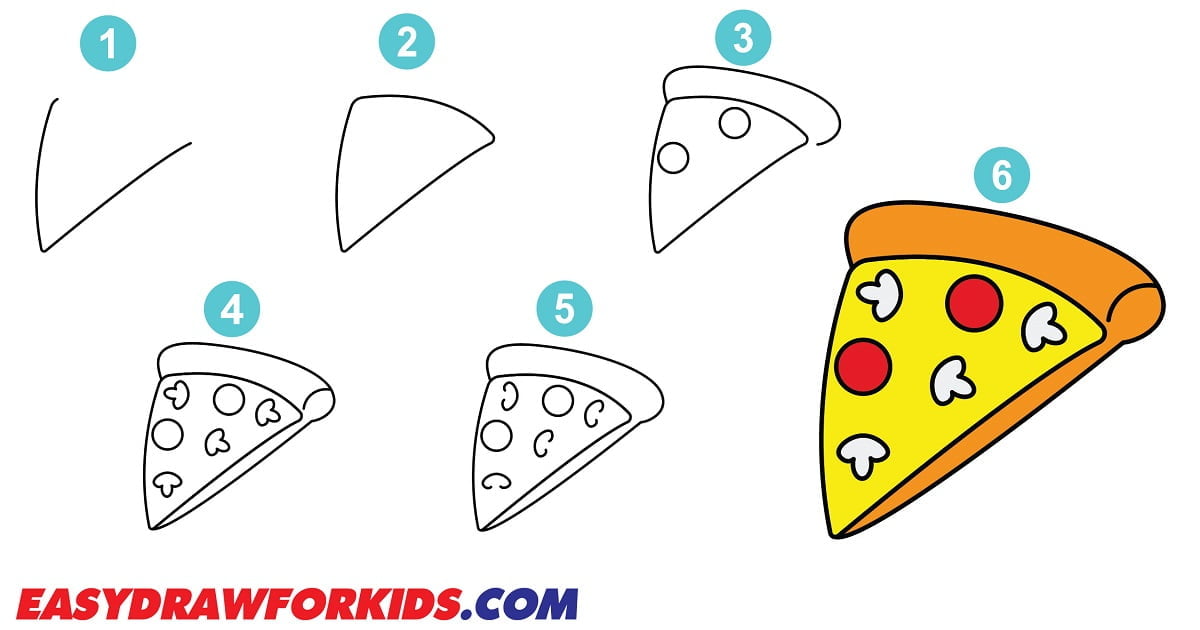 How To Draw A Pizza 4 Ways (With Pictures)