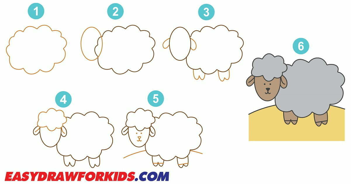 How To Draw A Sheep - Easy Draw For Kids