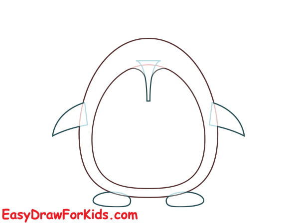 how to draw a christmas penguin step 3
