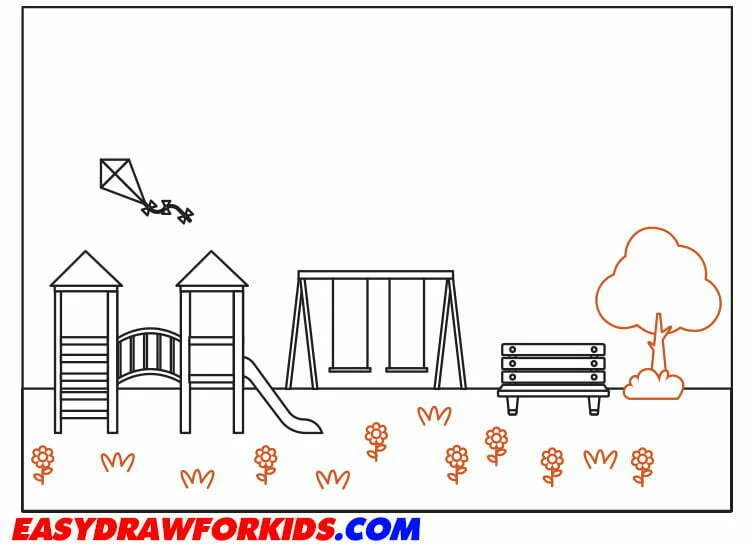 how to draw an easy park