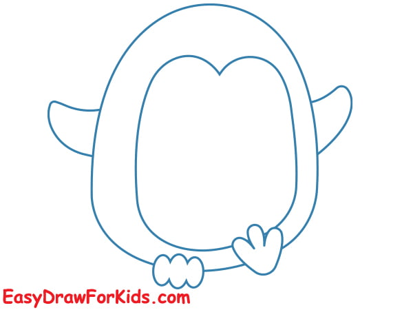 how to draw a penguin step 4
