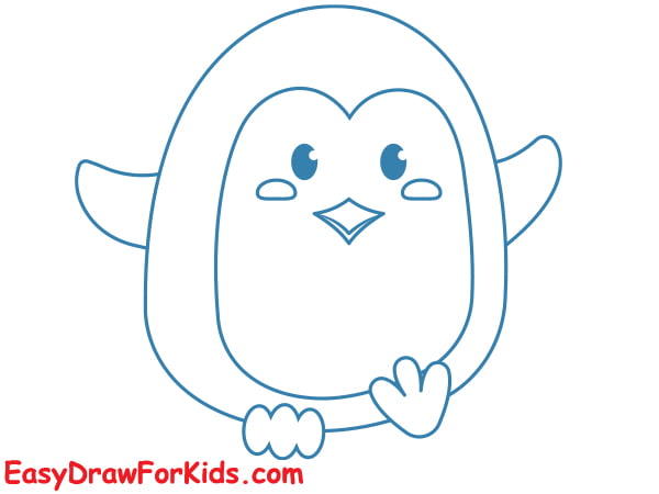 how to draw a penguin step 5