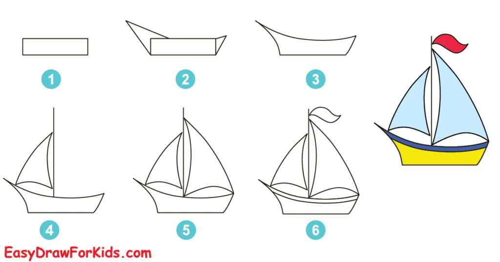 how to draw a sailboat