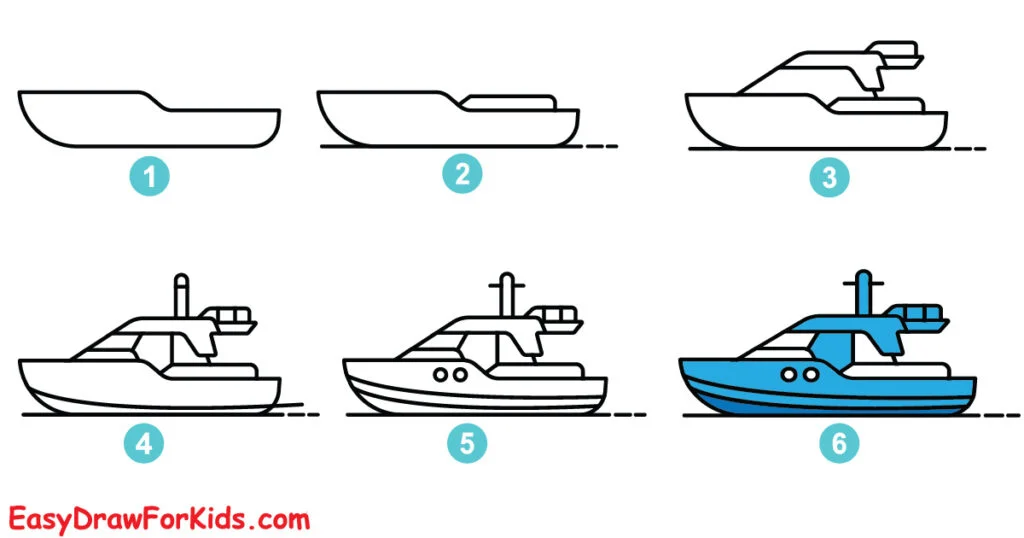 how to draw a speed boat