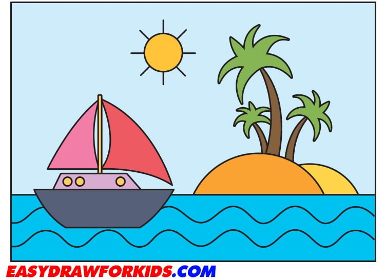 how to draw an island
