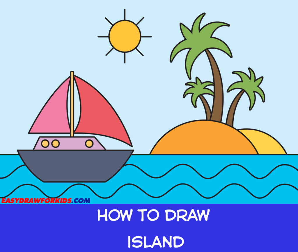 How To Draw An Island - Easy Draw For Kids