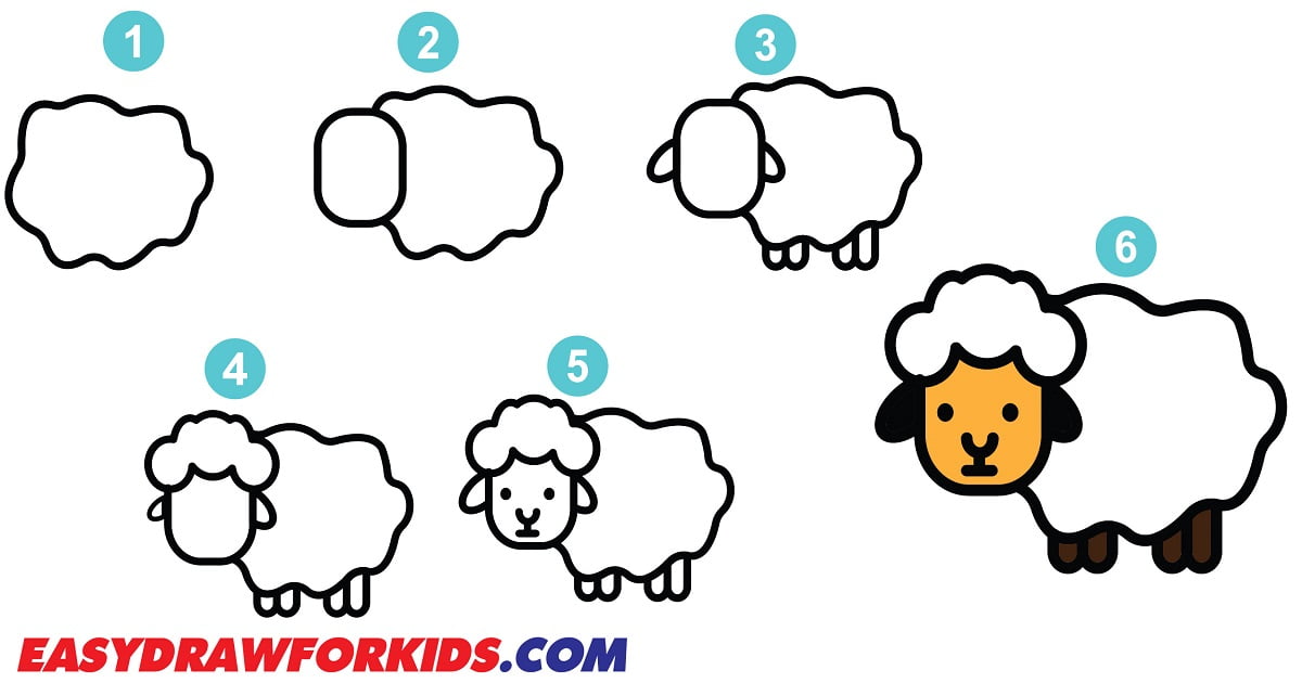 How To Draw A Lamb - Easy Draw For Kids