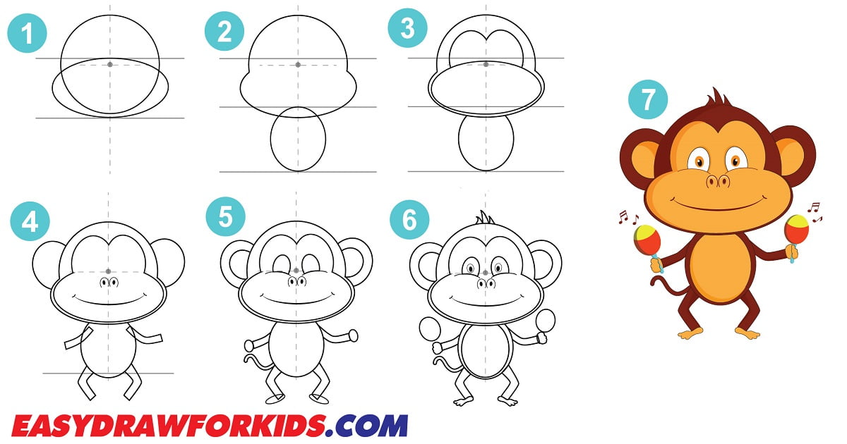 How To Draw A Monkey – 5 Ways (With Pictures)