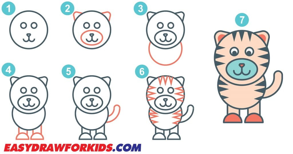 How To Draw A Cute Tiger