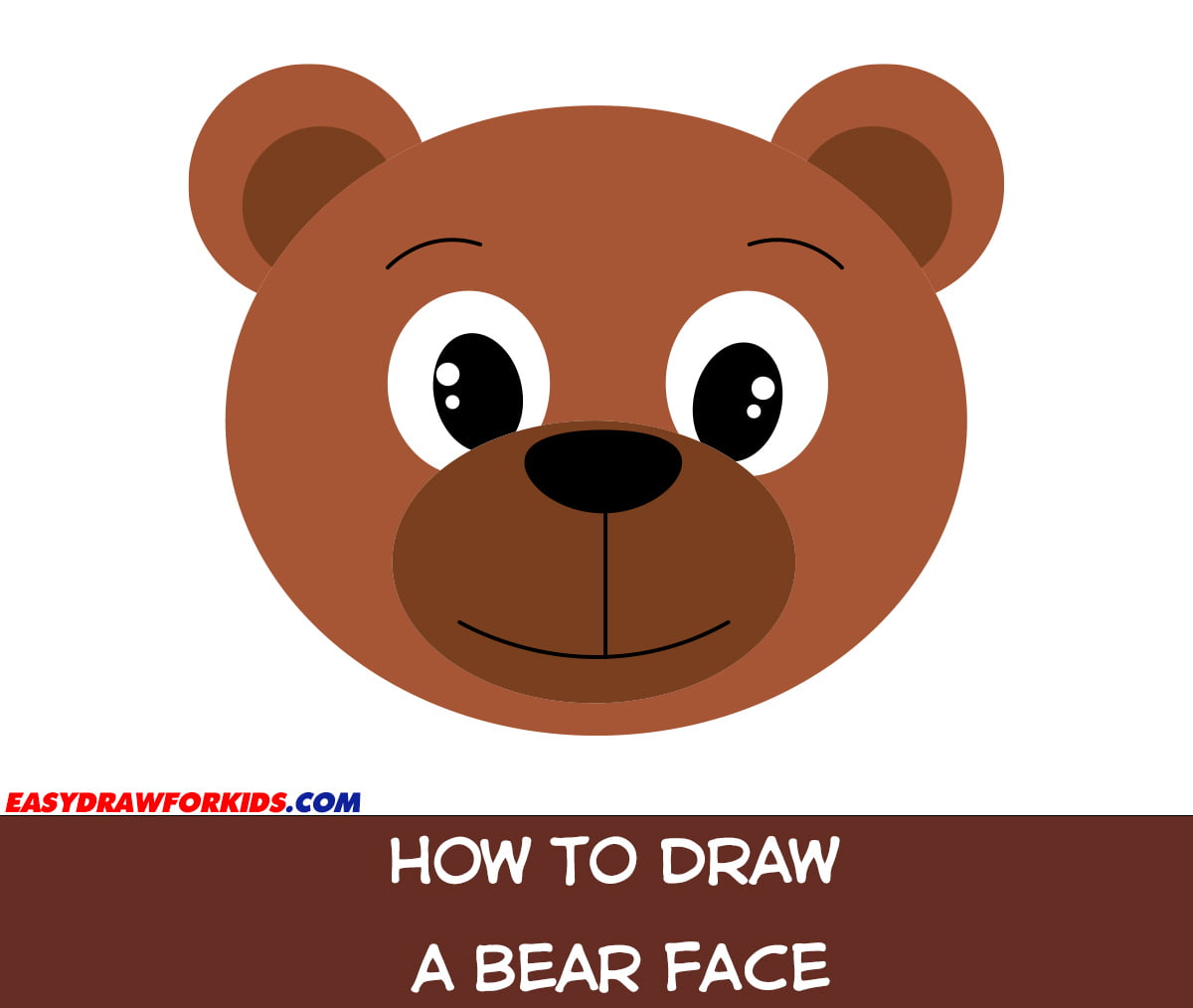 How To Draw A Bear Face Easy Draw For Kids