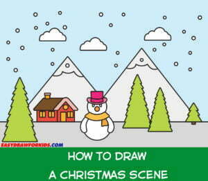 how to draw a christmas scene