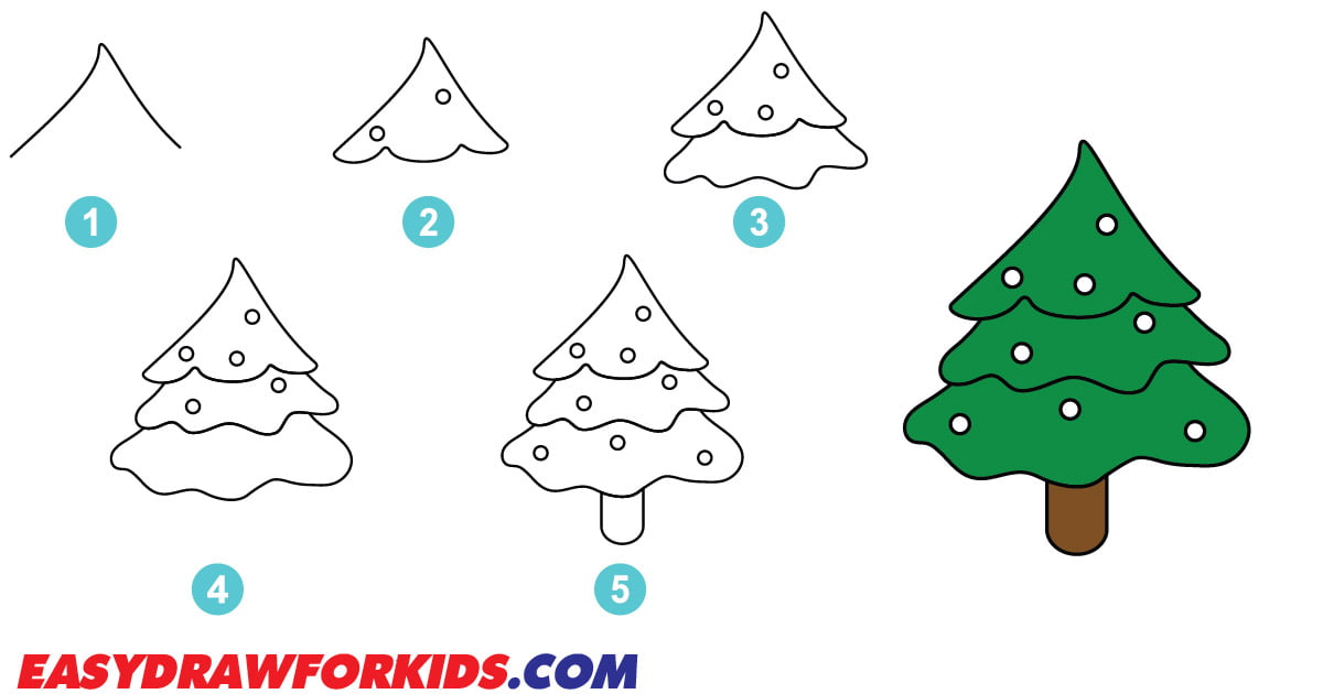 How To Draw A Christmas Tree 5 Ways (With Pictures)