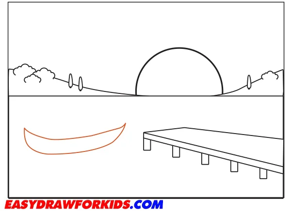 how to draw easy sunset