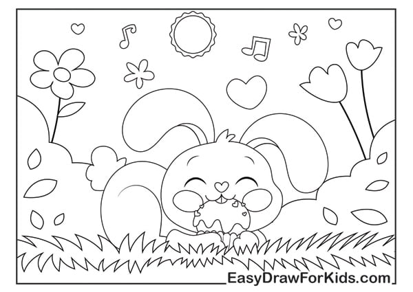 rabbit coloring sheet