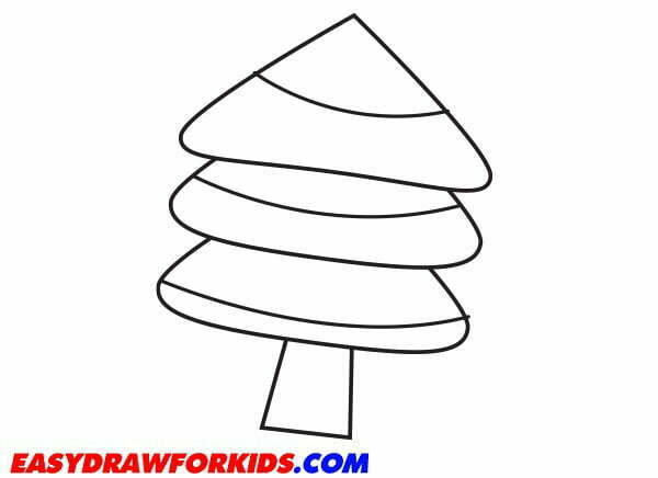 step by step how to draw a christmas tree