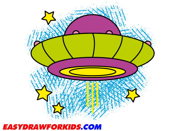 How To Draw A UFO - Easy Draw For Kids