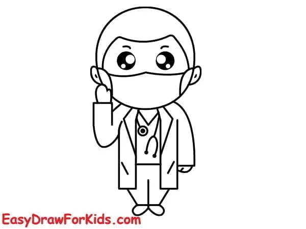 cartoon doctor drawing step 1