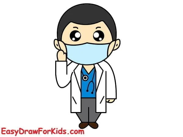 cartoon doctor drawing step 1