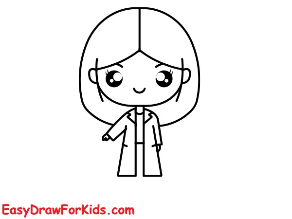 cute doctor drawing step 4