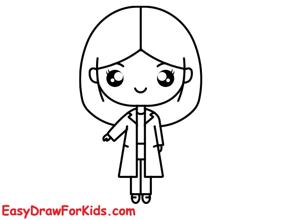 cute doctor drawing step 5