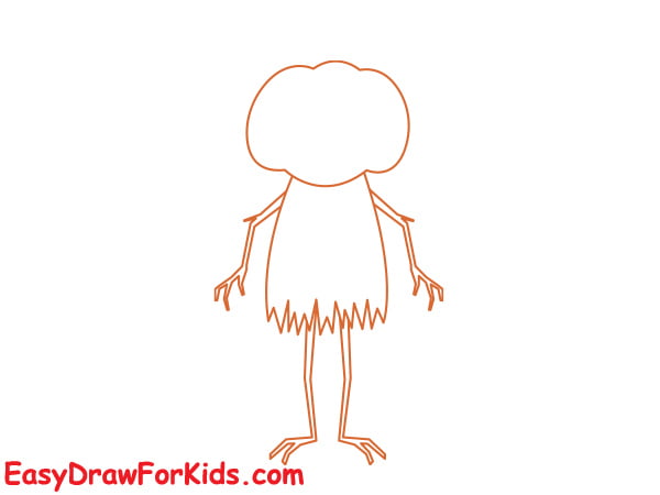 how to draw a Pumpkin scarecrow step 4