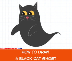 how to draw a black cat ghost