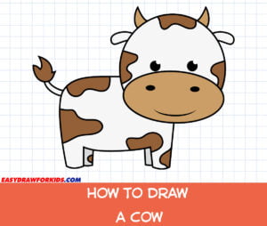 how to draw a cow