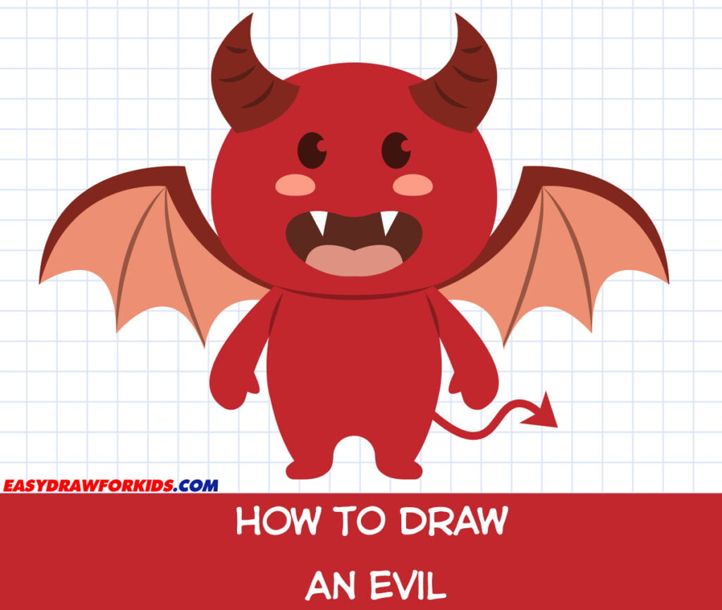 How To Draw A Cute Devil - Easy Draw For Kids