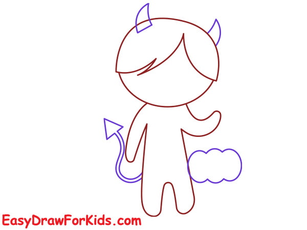 how to draw a devil boy step 4