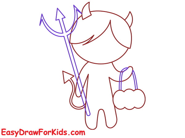 how to draw a devil boy step 5