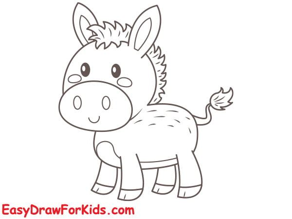 how to draw a donkey step 6