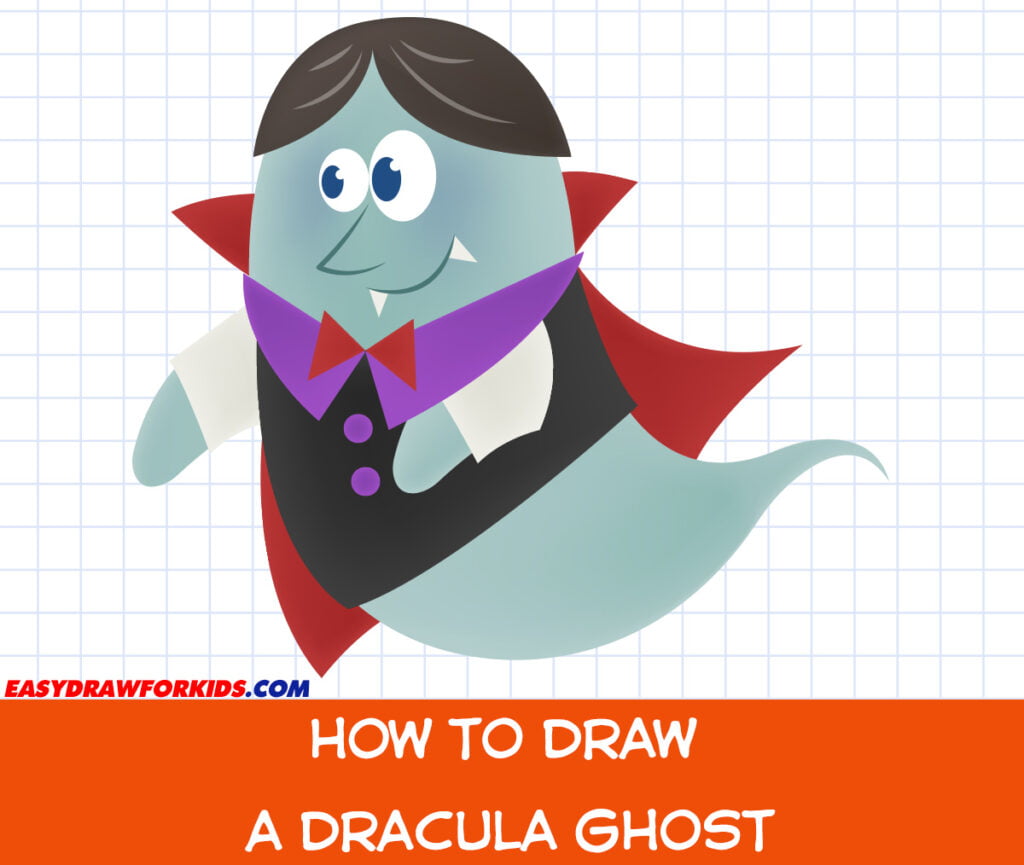 How To Draw A Dracula Ghost - Easy Draw For Kids