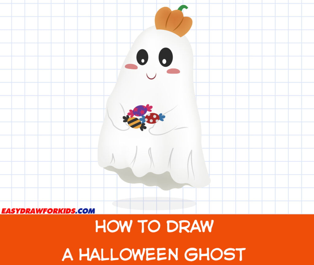 How To Draw A Halloween Ghost Easy Draw For Kids