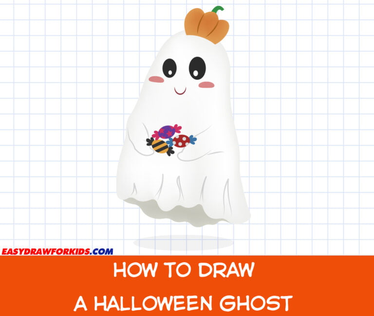 How To Draw A Halloween Ghost Easy Draw For Kids
