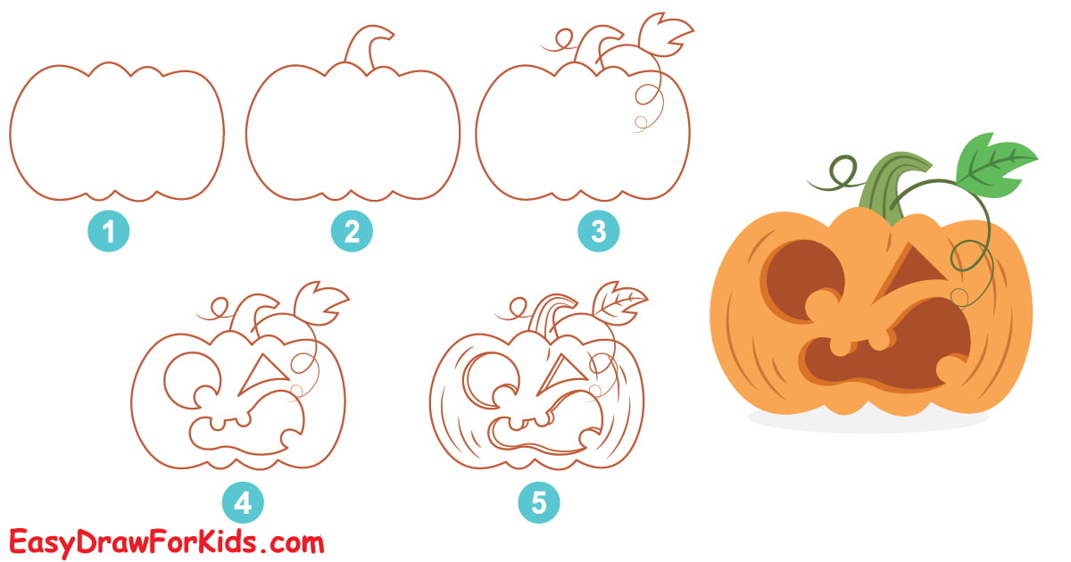How To Draw A Halloween Pumpkin - 6 Ways (With Pictures)