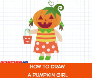 how to draw a pumpkin girl