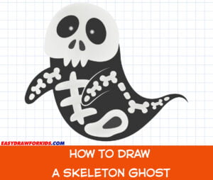 how to draw a skeleton ghost