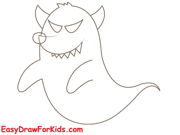 how to draw a werewolf ghost step 4