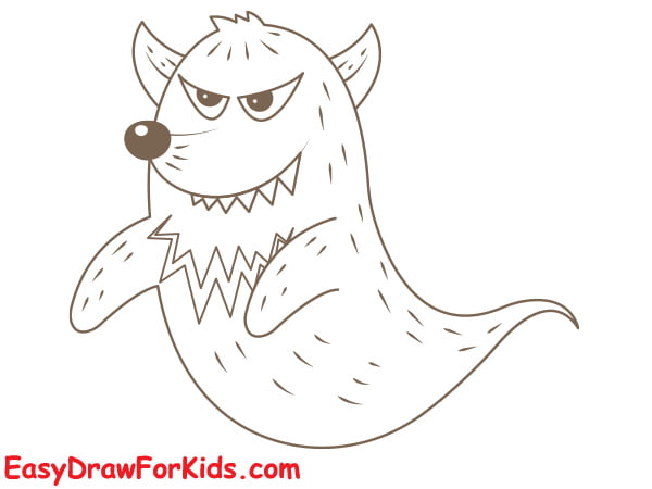 how to draw a werewolf ghost step 5
