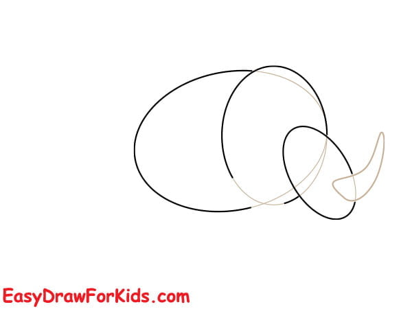 realistic Rhinoceros drawing step 2