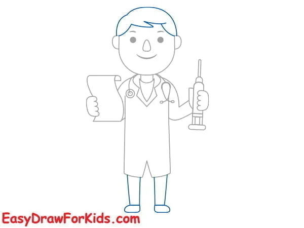 simple doctor drawing step 6