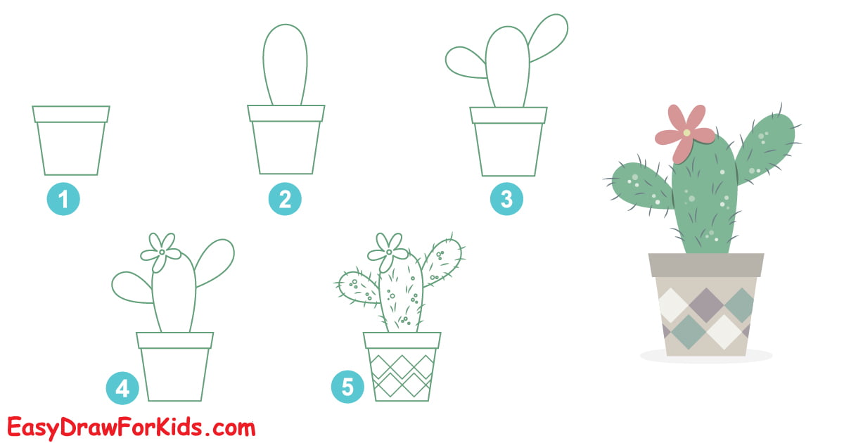 How To Draw A Cactus - 3 Ways (With Pictures)