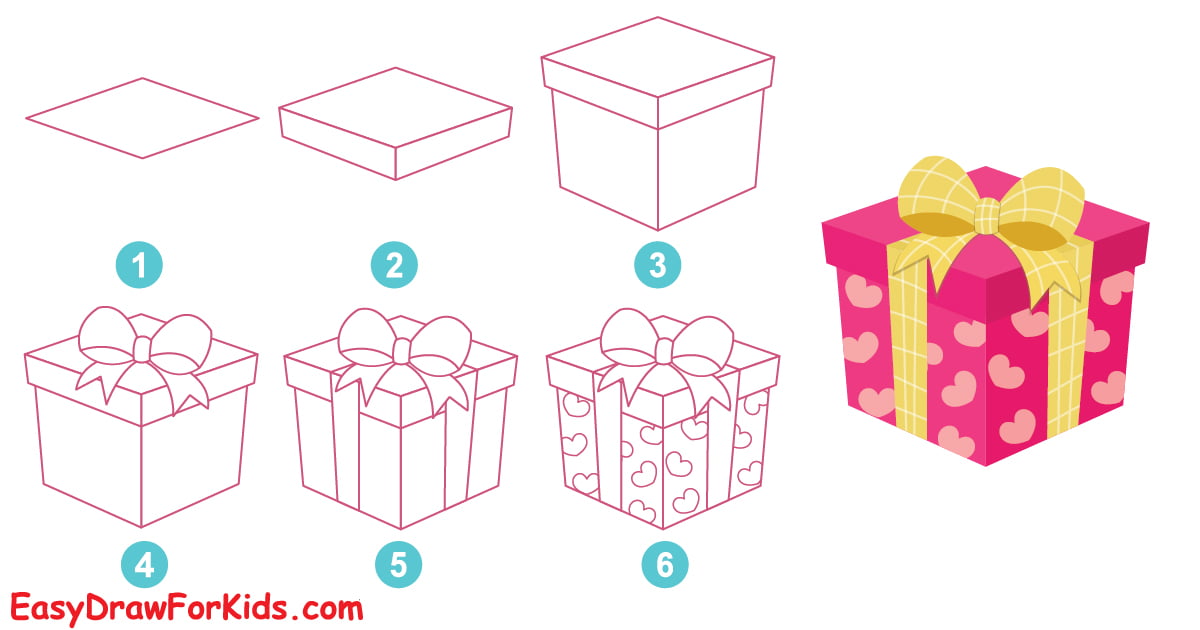 How To Draw A Gift Box - 4 Ways (With Pictures)