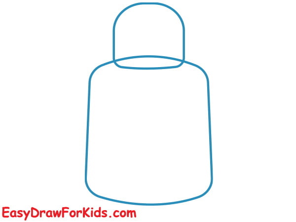 how to draw a water bottle step 2