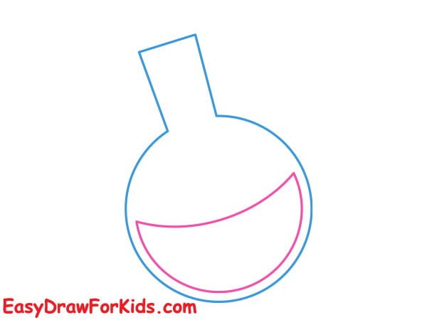 halloween potion bottle drawing step 2
